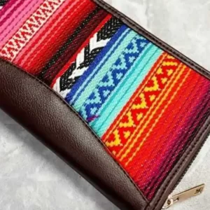 Leatherite wallet bag Jacquard women's handbag multi closeup