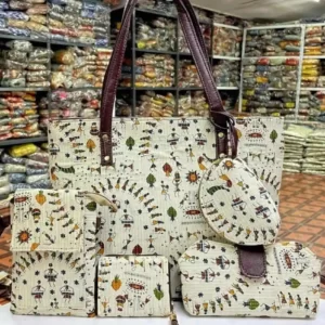 Tribal Art Tote bag Womens Sling handbag Mobile Wallet - 5Pc set