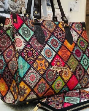 Sabyasachi Handbag Girl's Mandala Bag closeup - Geometric Checkered