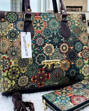 Sabyasachi bag Women Star Handbag closeup - Floral Geometric