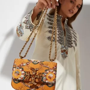 Tory Burch Eleanor Bag Elegant Women's Crossbody Handbag model - Mustard yellow