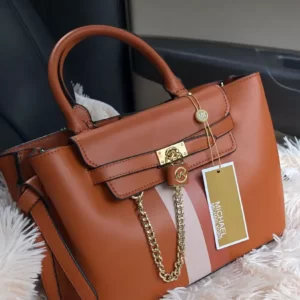 Michael Kors Hamilton Legacy Satchel Women's leather Handbag Brown