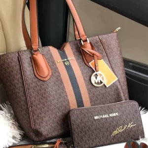 Michael Kors Jet Set Tote Bag Combo Travel Handbag- Choco Brown