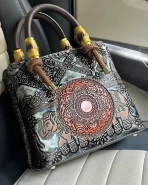 Vintage Pure Leather Bag Traditional Women's Handbag