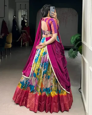 Kalamkari Chaniya Choli Lehenga Set for Women – Perfect for Navratri & Festive Wear