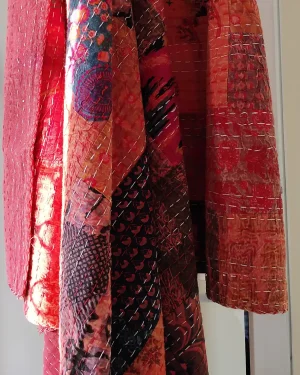 Twin Quilt Indian Kantha Throw Boho Bedspread Patchwork Bedcover Sofa Cover Mustard Camel