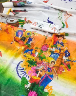 Freedom Pride Saree – Tricolor Ethnic Wear for Independence Day for women