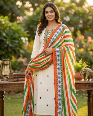 Independence Day Kurti Dupatta Tricolor kurta Set for Girls and Women Vasangini