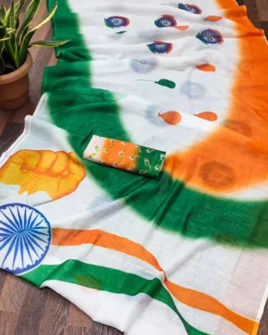 Tiranga Elegance Saree – Republic Day Outfit for Girls & Women