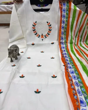 Tricolor Kurti Dupatta Set for Women and Girls – Independence Day Special