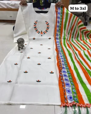Tricolor Kurti Dupatta Set for Women and Girls – Independence Day kurta