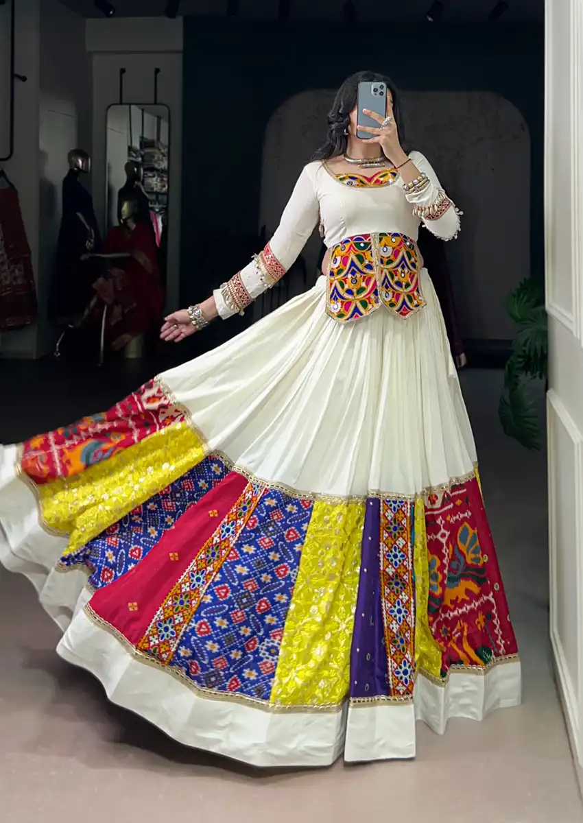 Rayon Panel Lehenga Choli Set with Gamthi Embroidery - Festive & Garba Outfit Rayon Panel Lehenga Choli Set with Gamthi Embroidery - Festive & Garba Outfit