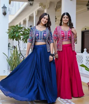 Embroidered-Koti-Vichitra-Lehenga-Choli-For-Wedding-Celebrations