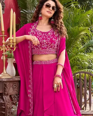 Luxury Wedding Wear Lehenga Choli with Handwork Embroidery & Layered Flair Design