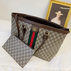 Gucci Tote Bag Leather Women's handbag ML - Beige