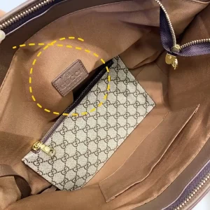 Gucci Tote Bag Leather Women's handbag inside - Beige
